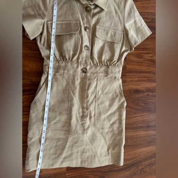 Sézane Oanelle Mini Dress in light beige size 2 - Picture 9 of 9
